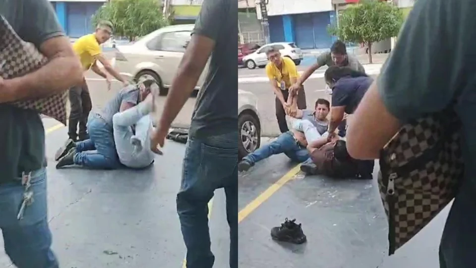 Após ser chamado de ‘corno’, homem briga com ex-colega de trabalho em funerária de Manaus; veja vídeo