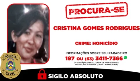 Polícia procura mulher suspeita de cometer homicídio em Araguaína