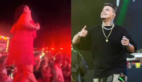 Mulher que fez ‘topless’ no show de Felipe Amorim se manifesta após vídeo viralizar