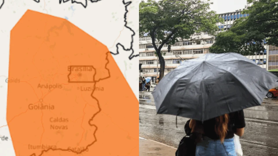 Alerta laranja no DF: Inmet avisa sobre chuvas intensas em Brasília hoje (30)