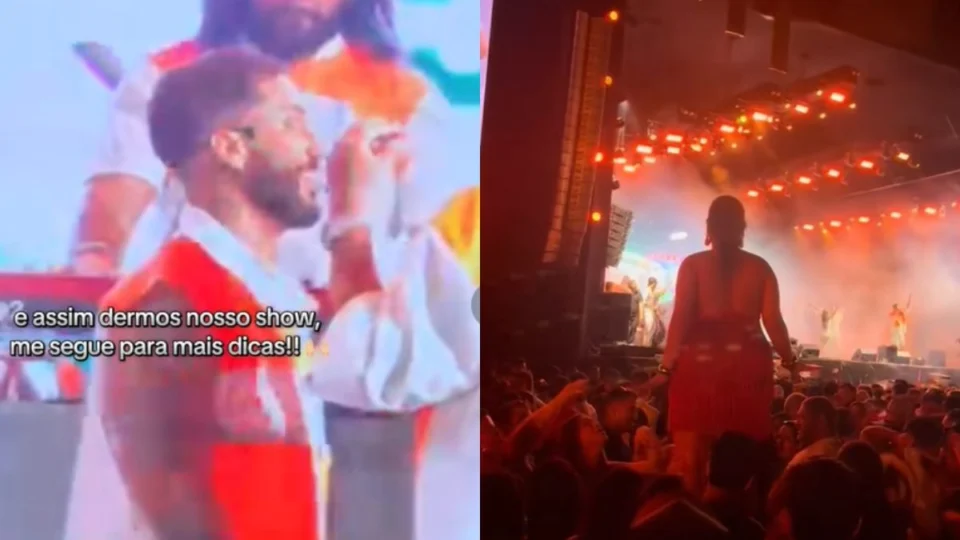 VÍDEO: Jovem faz ‘topless’ durante show de Felipe Amorim e choca cantor