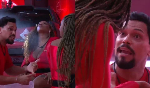 Aline e Vinícius brigam em festa do BBB 25: ‘ele é Diogo, eu sou eu’
