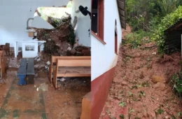 Deslizamento de terra destrói parte de igreja em Parintins após forte chuva