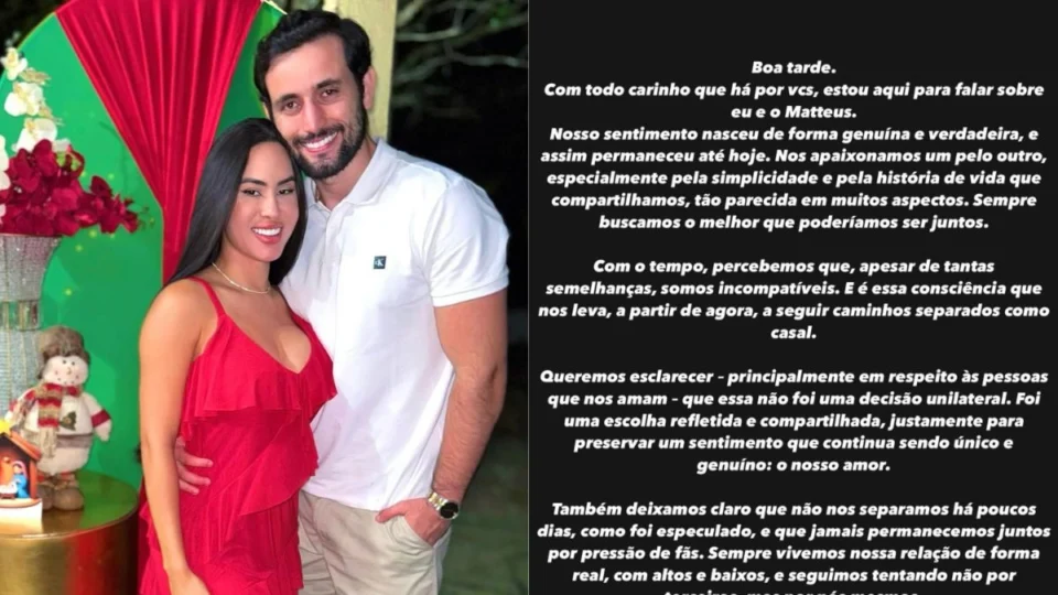 Isabelle Nogueira confirma término com Matteus: ‘somos incompatíveis’