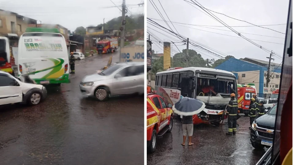 VÍDEO: ‘Ladeira da morte’ em Manaus registra acidente com cinco veículos no bairro Santa Inês