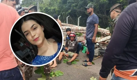 Árvore cai sobre família em moto e mata jovem em Tefé, no Amazonas; veja vídeo