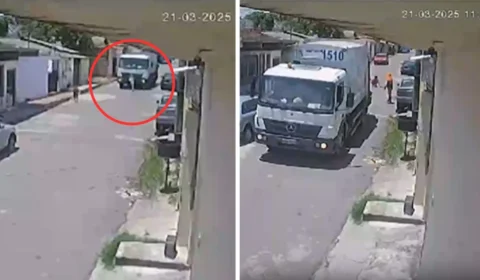 VÍDEO: criança morre atropelada por caminhão de lixo ao sair para comprar pão em Manaus