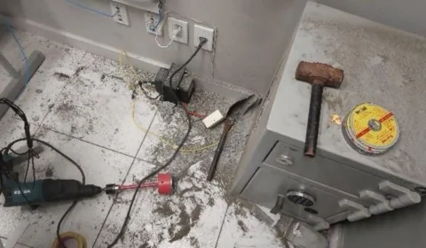 Criminosos fazem buraco na parede e tentam arrombar cofre de farmácia em Porto Velho