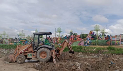Igarapé do Parque Gigantes da Floresta recebe obras para reduzir alagamentos em Manaus