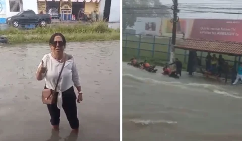 VÍDEO: moradores se revoltam com ruas alagadas após forte chuva em Manaus