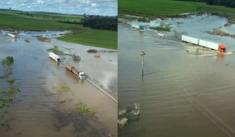 VÍDEO: trecho da BR-425 está alagada pela cheia do rio Madeira