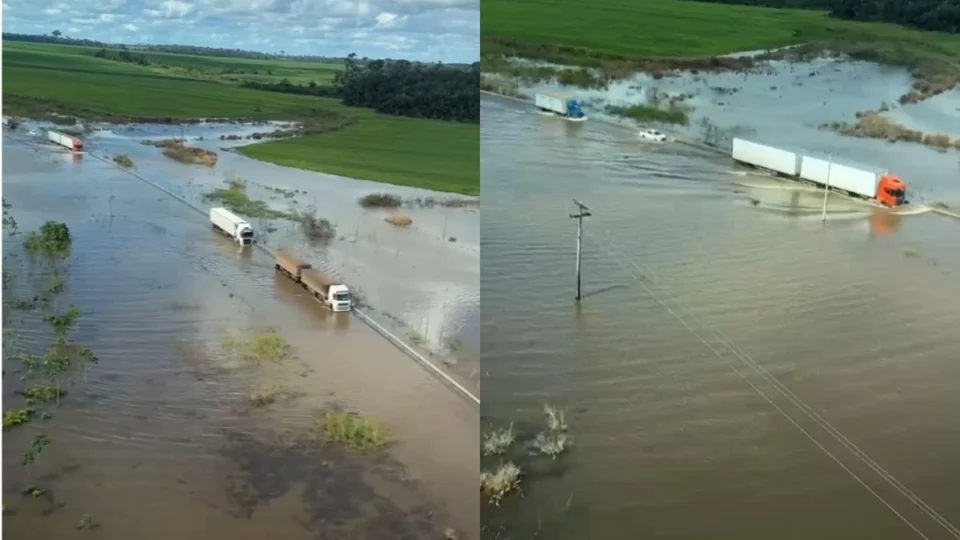 VÍDEO: trecho da BR-425 está alagada pela cheia do rio Madeira