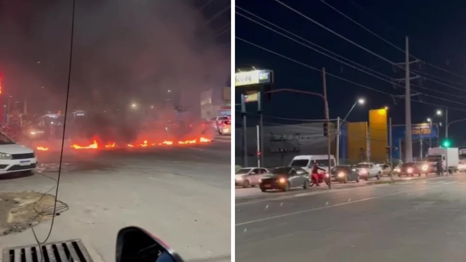 VÍDEO: manifestação causa congestionamento quilométrico na avenida Torquato Tapajós, em Manaus
