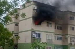 VÍDEO: Apartamento pega fogo após falha elétrica em ventilador em Boa Vista