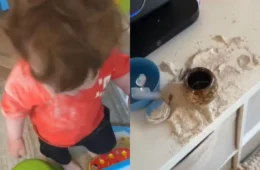 VÍDEO: Mãe flagra bebê de um ano comendo as cinzas do avô e cena viraliza na web; assista