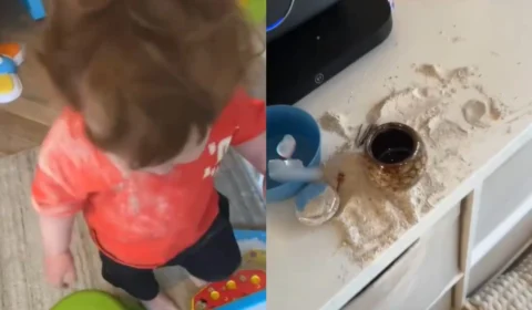 VÍDEO: Mãe flagra bebê de um ano comendo as cinzas do avô e cena viraliza na web; assista