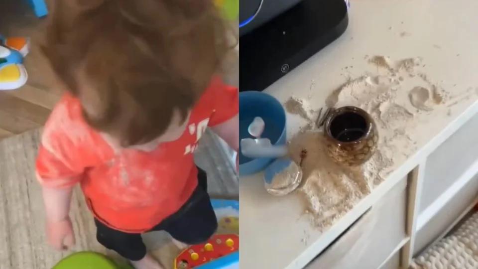 VÍDEO: Mãe flagra bebê de um ano comendo as cinzas do avô e cena viraliza na web; assista