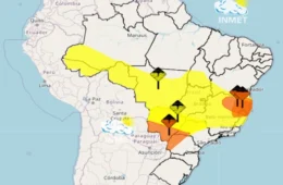 Alerta para chuvas intensas e ventos fortes durante o feriado em várias regiões do Brasil