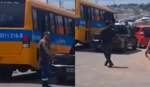 VÍDEO: Briga entre motorista de ‘amarelinho’ e condutor quase termina em facada, em Manaus; assista