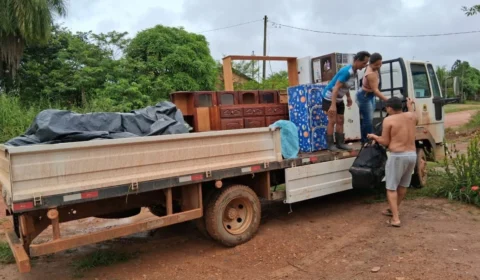 Cheia do Rio Madeira prejudica agricultura e trabalhadores recebem assistência emergencial em Portal Velho