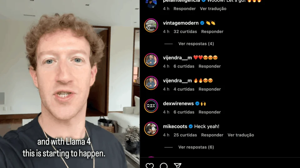 Llama 4: Zuckerberg, dono do Instagram, Facebook e WhatsApp, anuncia novo modelo de Inteligência Artificial