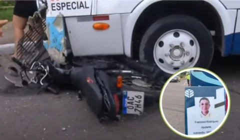 VÍDEO: motociclista morre após ser atingido por micro-ônibus na zona oeste de Manaus