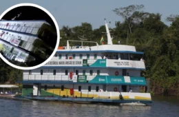 VÍDEO: Barco Hospital que atende ribeirinhos afunda no rio Mamoré em Guajará-Mirim (RO)