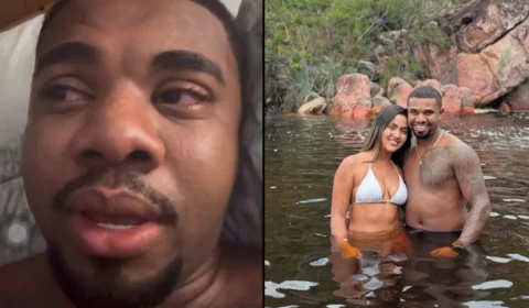 Aos prantos, Davi Brito revela que namorada terminou após gravidez: ‘não respeitei o tempo dela’