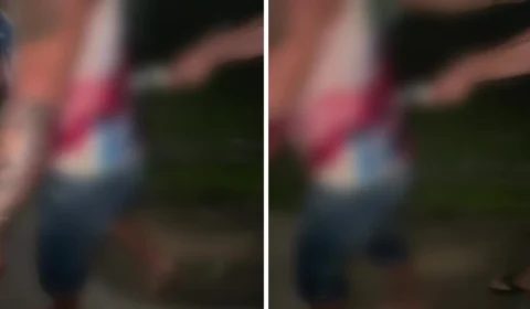 Homem é flagrado caminhando com faca cravada nas costas no Amazonas; veja vídeo