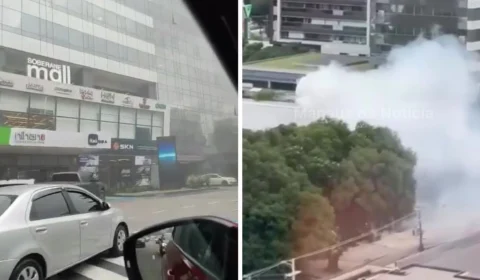 Princípio de incêndio atinge prédio comercial em Manaus e provoca evacuação; veja vídeo