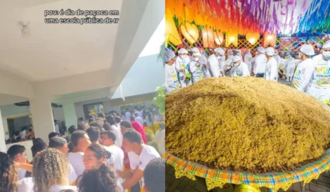 ‘Dia da Paçoca’ em escola pública em Roraima gera multidão em pátio; veja vídeo