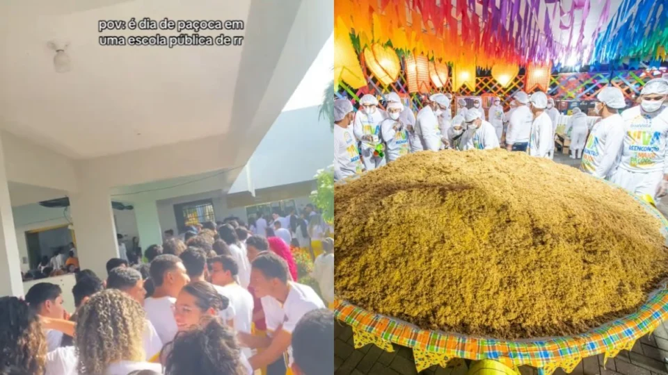 ‘Dia da Paçoca’ em escola pública em Roraima gera multidão em pátio; veja vídeo