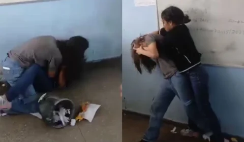 Alunas trocam tapas e puxões de cabelo em briga dentro de escola municipal em Manaus; veja vídeo