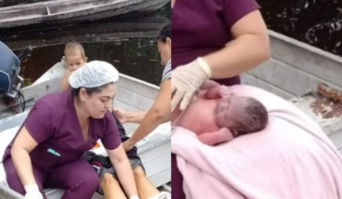 Mulher dá à luz dentro de voadeira no meio do rio no Amazonas; veja fotos
