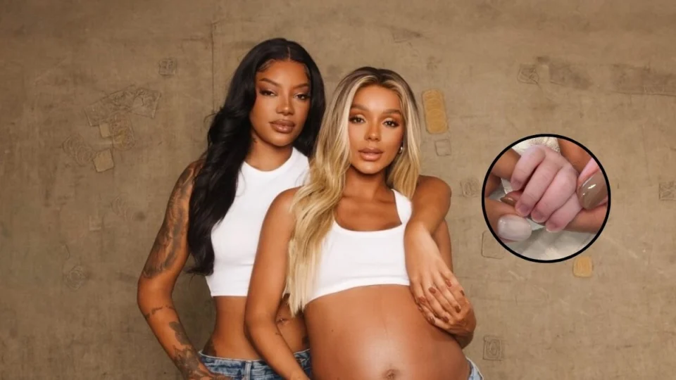 Filha de Ludmilla e Brunna Gonçalves aparece no colo das mães pela primeira vez; veja foto