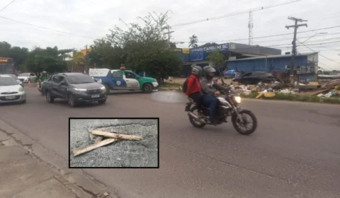 Motociclista de 64 anos morre após cair em buraco na Avenida Camapuã, em Manaus