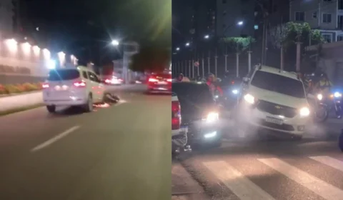 VÍDEO: motorista arrasta moto de entregador por 3 km após colisão em Manaus; mulher é presa