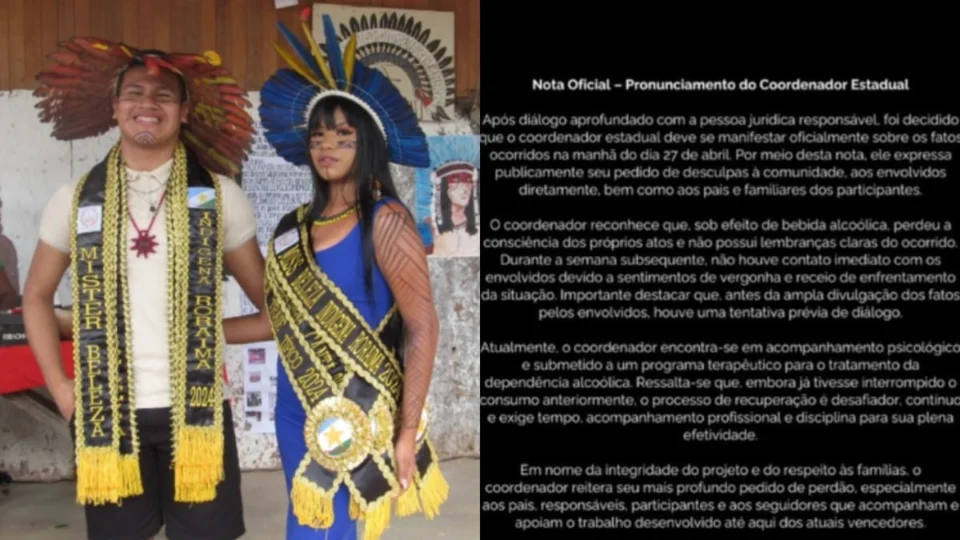 Coordenador se pronuncia após polêmica com representantes do Miss Beleza Indígena de Roraima: ‘vergonha’