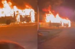 VÍDEO: ônibus é incendiado em manifestação contra mudanças nas linhas em Manaus