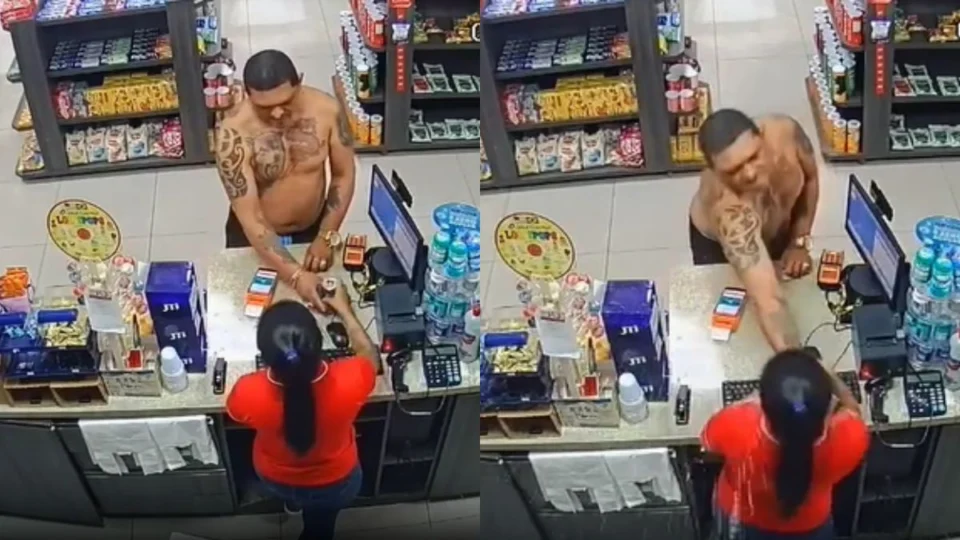VÍDEO: cliente joga bebida em atendente e causa confusão em loja de conveniência em Manaus
