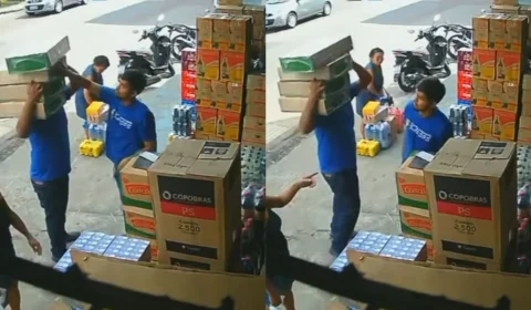 Idosa é flagrada furtando caixa de cerveja em estabelecimento de Manaus; veja vídeo