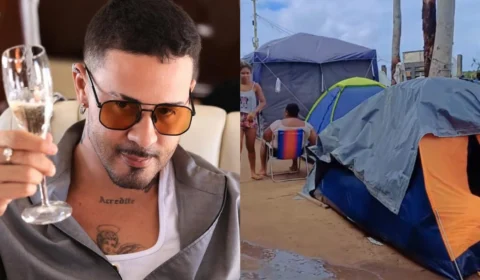 Influenciadores acampam no lado de fora do ‘Rancho do Maia’ para chamar atenção de Carlinhos