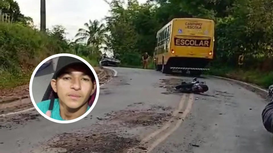 Acidente fatal: motociclista colide com ônibus escolar em ladeira de Coari, no Amazonas
