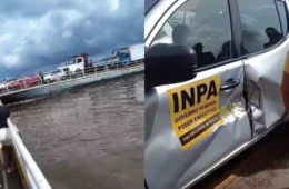 VÍDEO: Colisão entre balsas em Manaus causa estragos em veículos