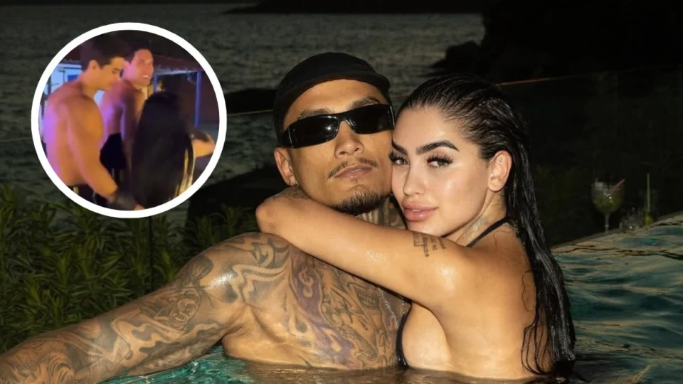 VÍDEO: MC Mirella ‘trai’ Dynho Alves após dar beijo triplo em festa no Rancho do Maia; marido se pronuncia