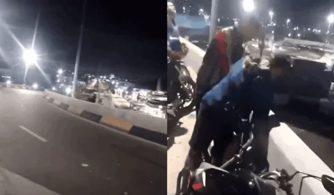 VÍDEO: motociclista despenca do viaduto Rei Pelé e morre em Manaus