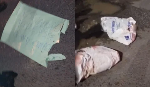 Corpo com bilhete é encontrado esquartejado e jogado em rua na zona Leste de Manaus