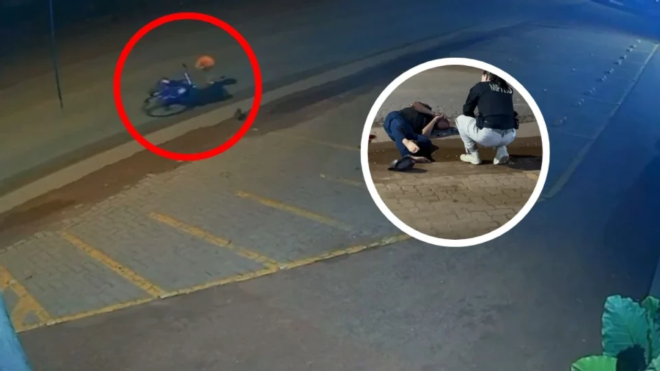 VÍDEO: ciclista leva pedrada no rosto e cai gravemente ferido em Porto Velho