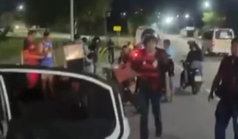 VÍDEO: casal é arremessado após colisão entre moto e carro na zona Centro-Sul de Manaus