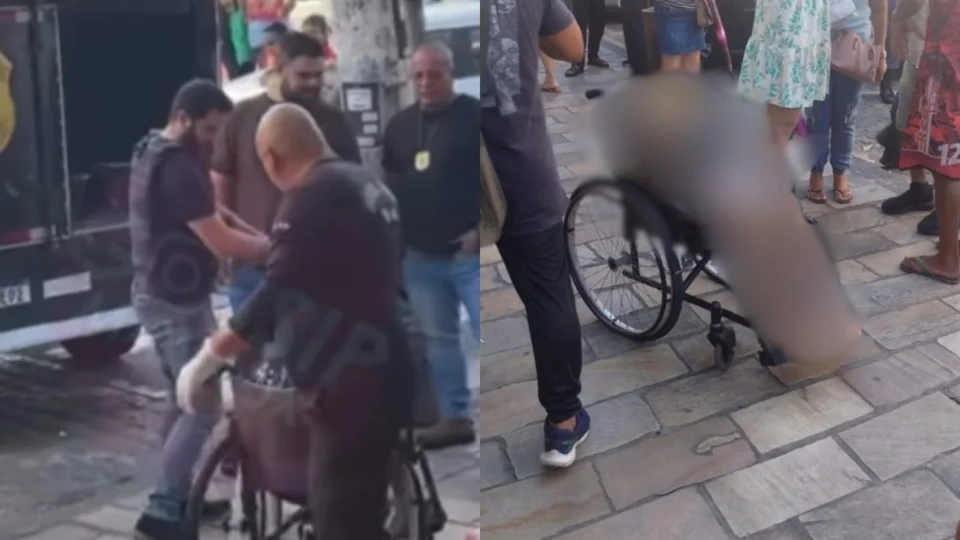 VÍDEO: Homem usa pai morto em cadeira de rodas para pedir dinheiro e é preso no Centro de Manaus
